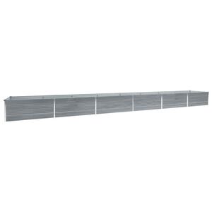 vidaXL Lit sur&eacute;lev&eacute; de jardin Acier galvanis&eacute; 600x80x45 cm Gris