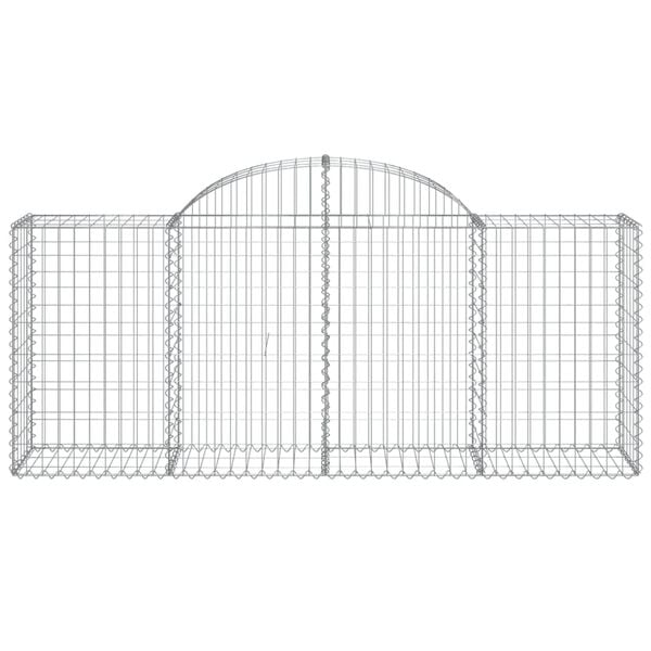 vidaXL Paniers &agrave; gabions arqu&eacute;s 2 pcs 200x50x80/100 cm Fer galvanis&eacute;