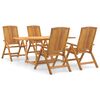 vidaXL Ensemble &agrave; manger de jardin 5 pcs Bois de teck massif