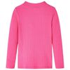 T-shirt enfants à manches longues tricot côtelé rose vif 116