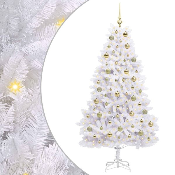vidaXL Sapin de No&euml;l Artificiel &agrave; Branches Articul&eacute;es Blanc 180 cm