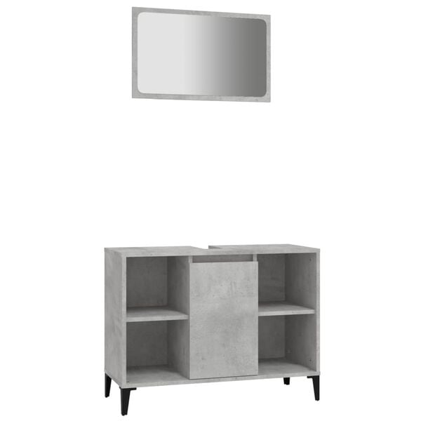 vidaXL Ensemble de meubles de salle de bain 2 pcs gris b&eacute;ton