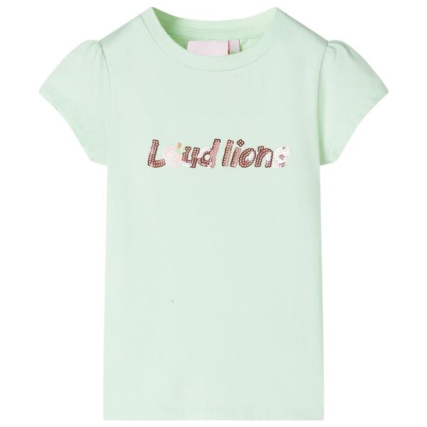 T-shirt enfant &agrave; manches courtes vert tendre 140