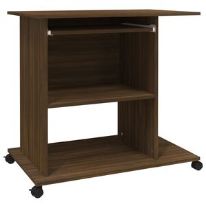 vidaXL Bureau d'ordinateur Ch&ecirc;ne marron 80x50x75 cm Bois d'ing&eacute;nierie