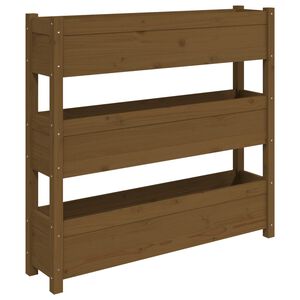 vidaXL Jardini&egrave;re Marron miel 112x25x104,5 cm Bois massif de pin