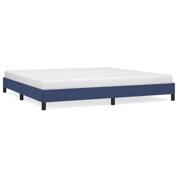 vidaXL Cadre de lit sans matelas bleu 200x200 cm tissu