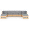 vidaXL Salon de jardin 7 pcs avec coussins Bois de pin massif