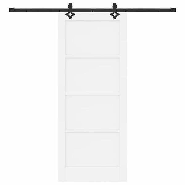 vidaXL Porte coulissante Blanc et Noir 83 x 202 cm Pin massif