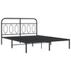 vidaXL Cadre de lit métal sans matelas avec tête de lit noir 140x190cm