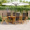 vidaXL Ensemble à Manger de jardin 7pcs noir polypropylène bois massif