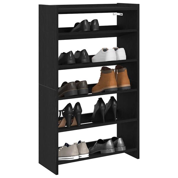 vidaXL &Eacute;tag&egrave;re &agrave; chaussures noir 60x25x100 cm bois d'ing&eacute;nierie