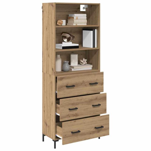 vidaXL Haut Armoire avec tiroir Ch&ecirc;ne artisanal 69,5 x 34 x 180 cm