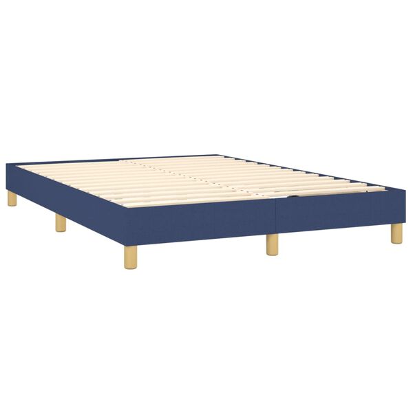vidaXL Sommier &agrave; lattes de lit avec matelas Bleu 140x190 cm Tissu