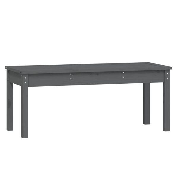 vidaXL Banc de jardin gris 109x44x45 cm bois massif de pin