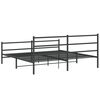 vidaXL Cadre de lit m&eacute;tal sans matelas avec pied de lit noir 200x200cm