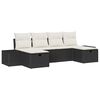 vidaXL Ensemble de canap&eacute; de jardin avec coussin 6 pcs Noir polyrotin