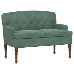 vidaXL Canap&eacute; love seat avec capitonnage en boutons Vert Mer Velours