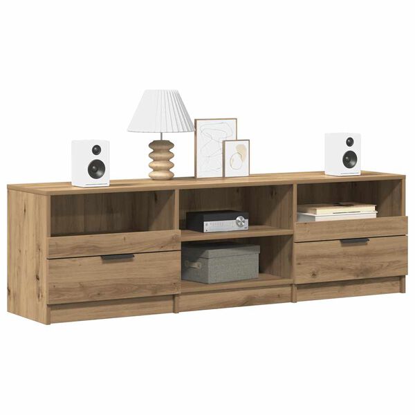 vidaXL Meuble TV ch&ecirc;ne artisanal 150x33,5x45 cm bois d'ing&eacute;nierie