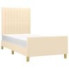 vidaXL Cadre de lit sans matelas cr&egrave;me 90x190 cm tissu