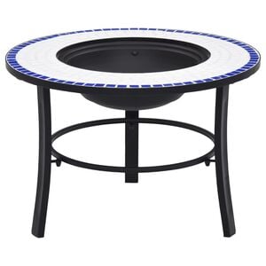 vidaXL Foyer mosa&iuml;que Bleu et blanc 68 cm C&eacute;ramique
