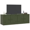 vidaXL Meubles TV 2 pcs vert olive 67x39x44 cm acier