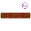 vidaXL Bordure de Pelouse 10 pc 20 x 103 cm Acier patin&eacute; Rouill&eacute;