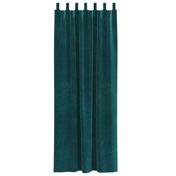 vidaXL Rideaux occultants 2 pcs Vert fonc&eacute; 140 x 260 cm Velours