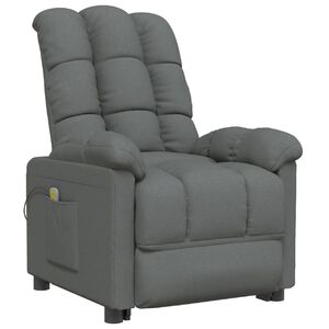 vidaXL Fauteuil de massage Gris fonc&eacute; Tissu