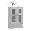 vidaXL Buffet haut gris b&eacute;ton 69,5x31x115 cm bois d'ing&eacute;nierie