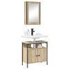vidaXL Ensemble de mobilier de salle de bain avec &eacute;tag&egrave;re 2 pcs Marron