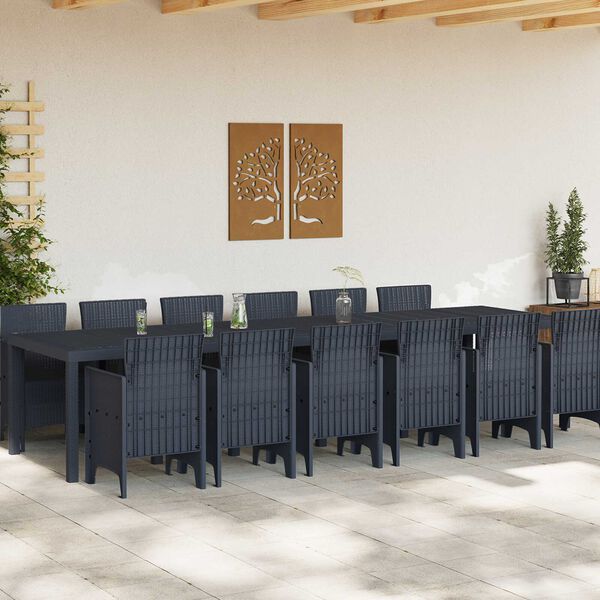 vidaXL Ensemble de salle &agrave; manger pour jardin 13 pcs Anthracite
