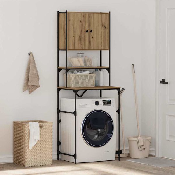vidaXL Cabinet pour lave-linge Ch&ecirc;ne artisanal 68 x 48,5 x 194 cm