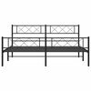 vidaXL Cadre de lit métal sans matelas avec pied de lit noir 183x213cm