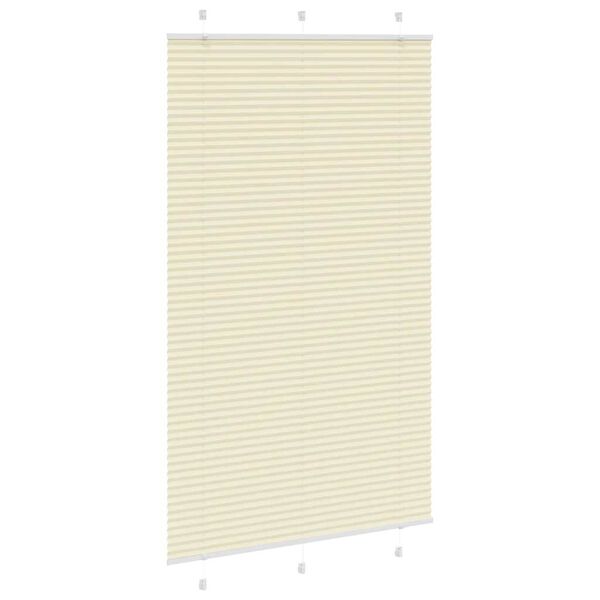 vidaXL Store pliss&eacute; cr&egrave;me 115x200cm largeur du tissu 114,4cm polyester