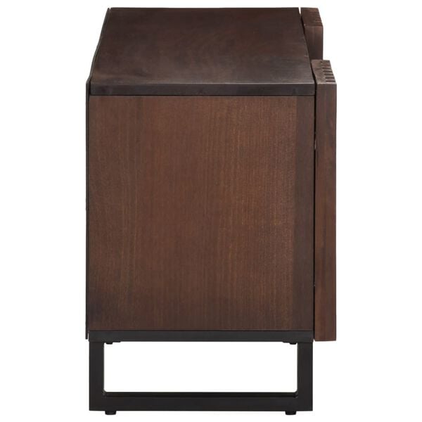vidaXL Meuble TV marron 100x34x46 cm bois massif manguier