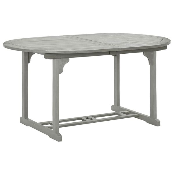 vidaXL Table de jardin Gris 200x100x75 cm Bois d'acacia massif