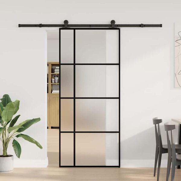 vidaXL Porte coulissante avec kit de quincaillerie 90x205 cm Verre ESG