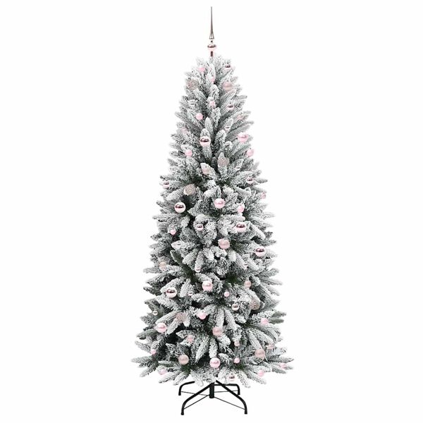 vidaXL Sapin de No&euml;l artificiel avec 300 LED avec support Blanc 210 cm