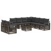 vidaXL Ensemble de canap&eacute; de jardin 10 pc Gris polyrotin