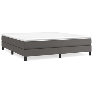 vidaXL Sommier &agrave; lattes de lit avec matelas Gris 160x200 cm Similicuir