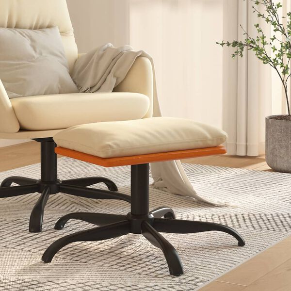 vidaXL Repose-pied Crème 60x60x36 cm Tissu et similicuir