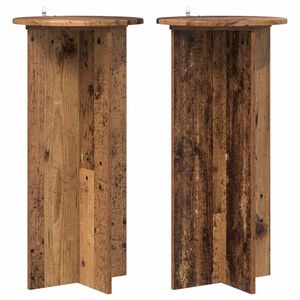 vidaXL Support de Plante 2 pi&egrave;ces Bois ancien 40 x 40 x 80 cm