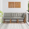 vidaXL Canap&eacute; d&rsquo;ext&eacute;rieur milieu et coin avec coussin 3 Pi&egrave;ce Naturel