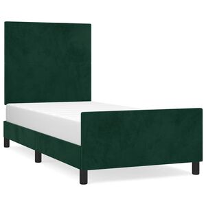 vidaXL Cadre de lit sans matelas vert fonc&eacute; 100x200 cm velours