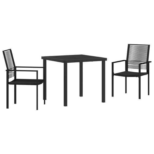 vidaXL Ensemble de salle &agrave; manger pour jardin 3 pcs Noir