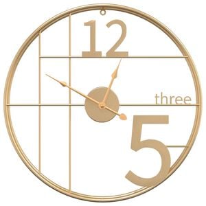 vidaXL Horloge murale dor&eacute; &Oslash;50 cm fer