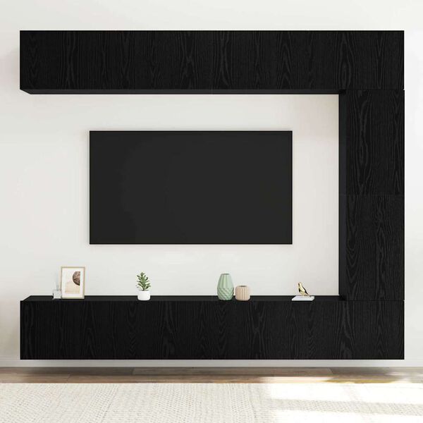 vidaXL Ensemble meuble TV 5 pcs Ch&ecirc;ne noir Bois d'ing&eacute;nierie