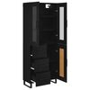 vidaXL Haut Armoire 2 pcs Ch&ecirc;ne noir Bois Agglom&eacute;r&eacute; et Verre