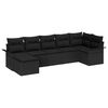 vidaXL Ensemble de canap&eacute; de jardin 7 pc Noir polyrotin