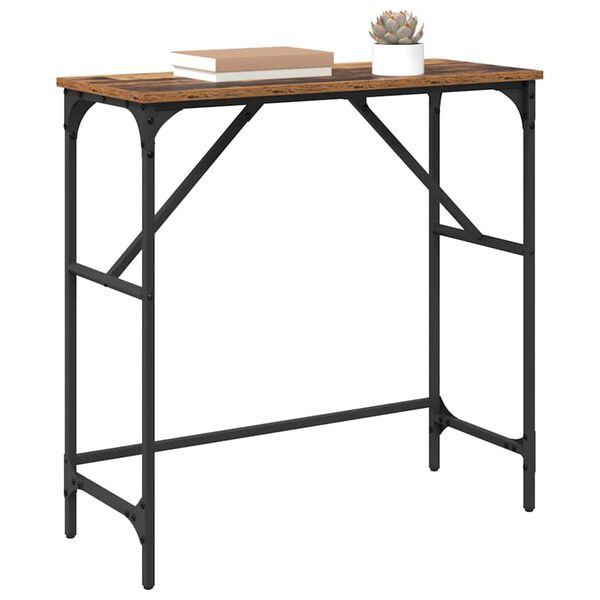 vidaXL Table console Bois ancien 75 x 32 x 75 cm Bois d'ing&eacute;nierie